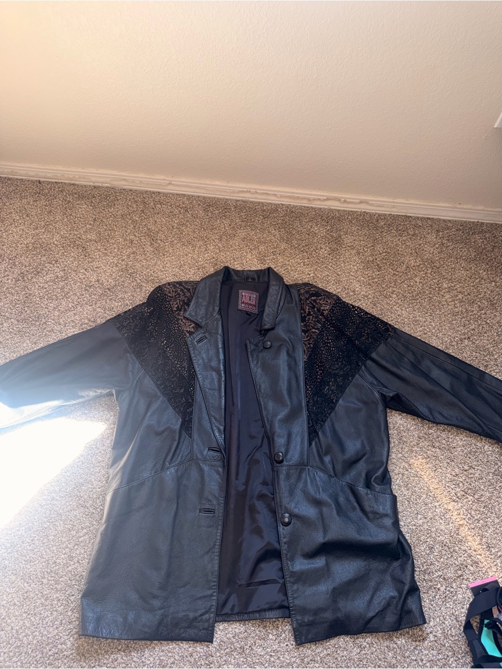 Adler Vintage Black Women's Textured Leather Jacket